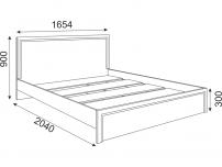 Кровать 1600 с настилом Беатрис М06 ШхВхГ 1654х900х2040 мм